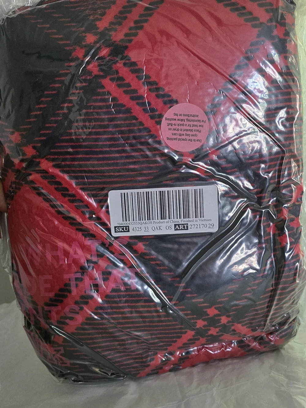 Victoria's Secret Red and Black Plaid Sherpa Blanket